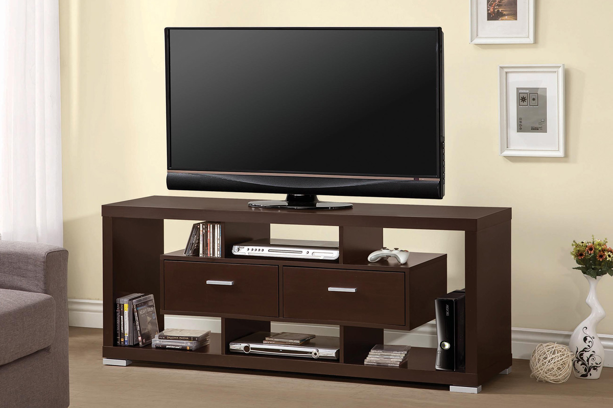 Darien 2-Drawer Rectangular TV Console Cappuccino