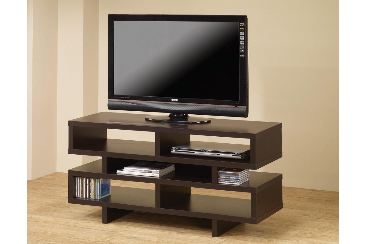 Parker TV Console With 5 Open Compartments Cappuccino