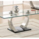 Pruitt Glass Top Coffee Table Clear And Satin