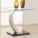 Pruitt Glass Top End Table Clear And Satin