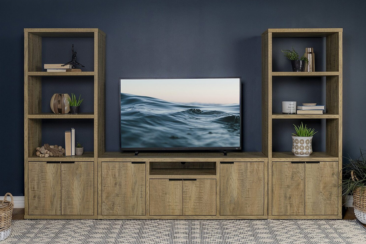 3 Pcs Set Tabby Entertainment Center With 60″ TV Stand Mango