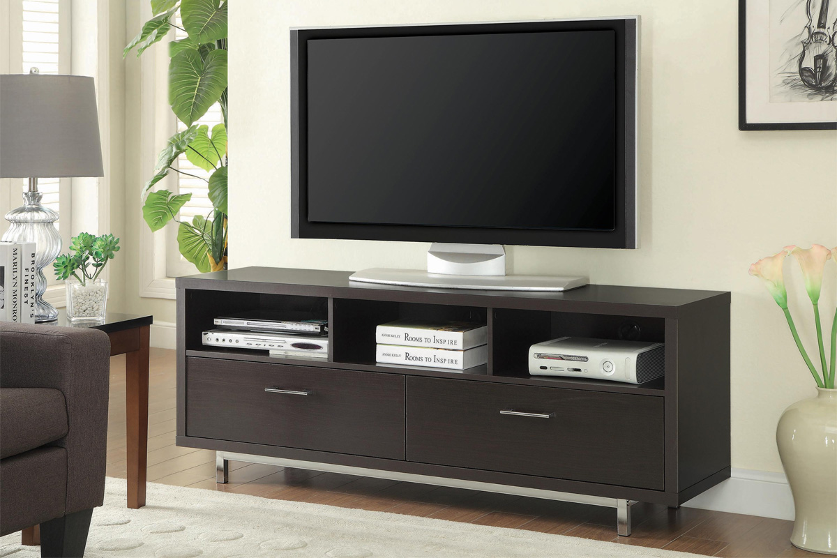 Casey 2-Drawer Rectangular TV Console Cappuccino