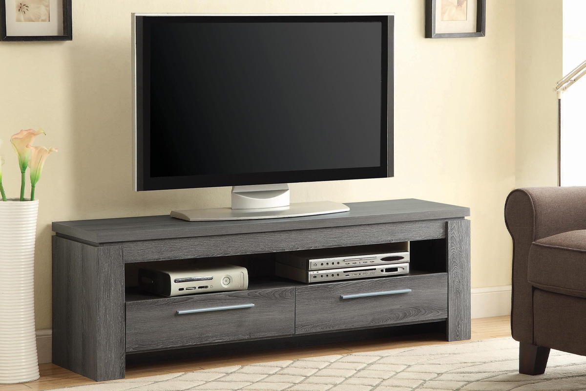 Elkton 2-Drawer 59″ TV Console Weathered Grey
