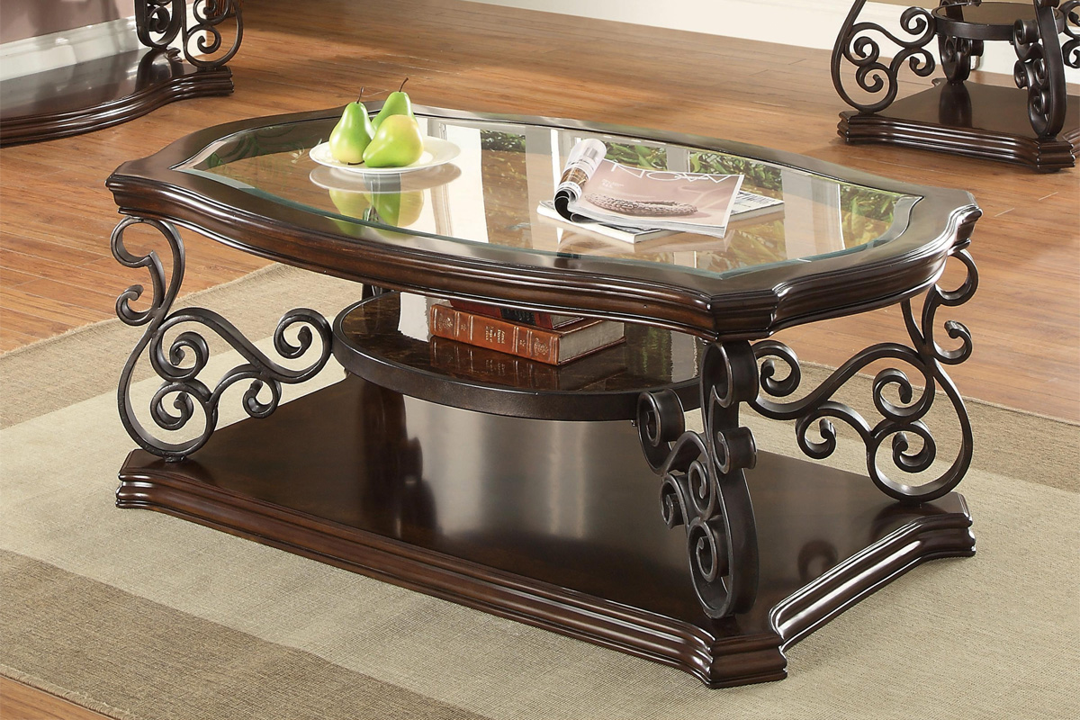 Laney Coffee Table Deep Merlot And Clear