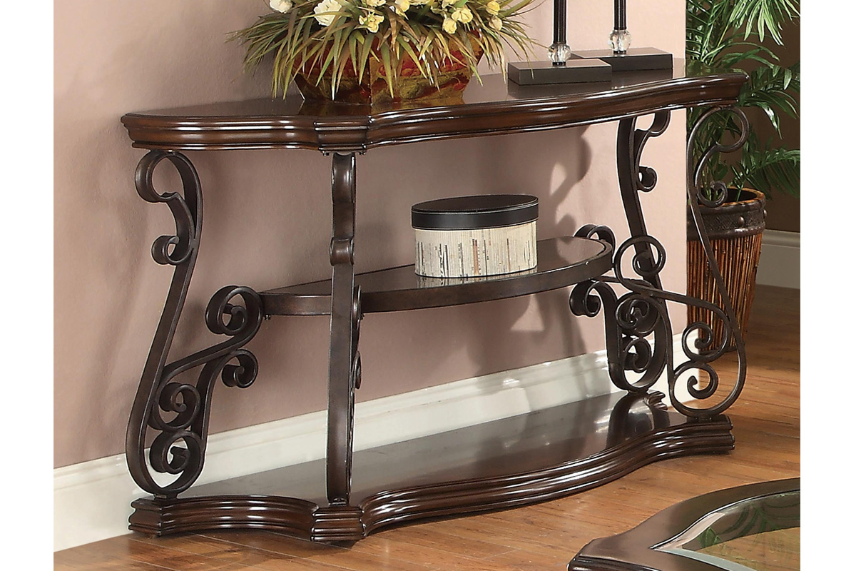 Laney Sofa Table Deep Merlot And Clear