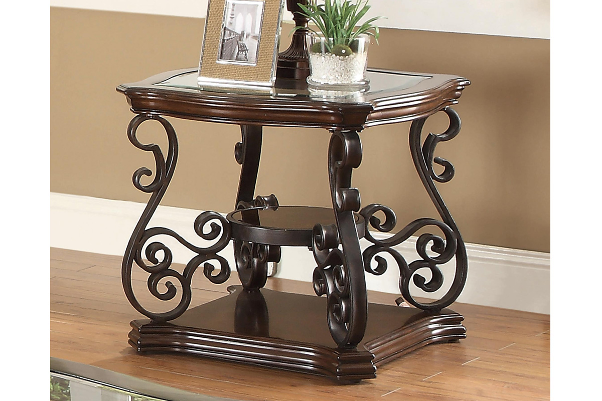 Laney End Table Deep Merlot And Clear