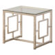 Merced Square Tempered Glass Top End Table Nickel