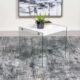 Opal Square End Table With Clear Glass Legs White High Gloss