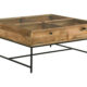 Stephie 4-Drawer Square Clear Glass Top Coffee Table Honey Brown