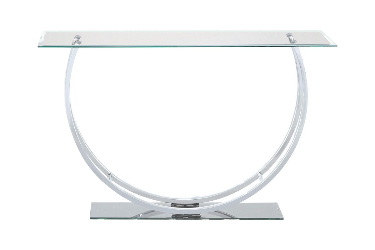 Danville U-Shaped Sofa Table Chrome