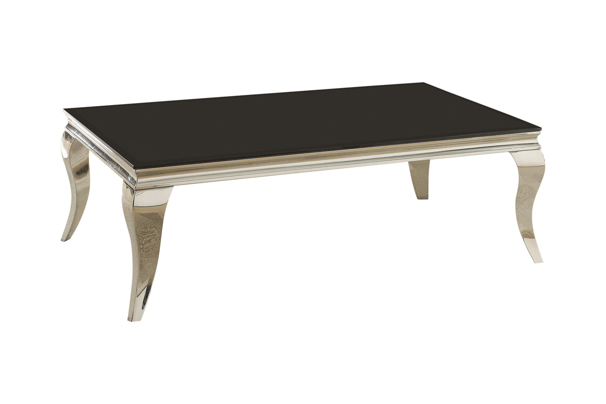Carone Rectangular Coffee Table Chrome And Black