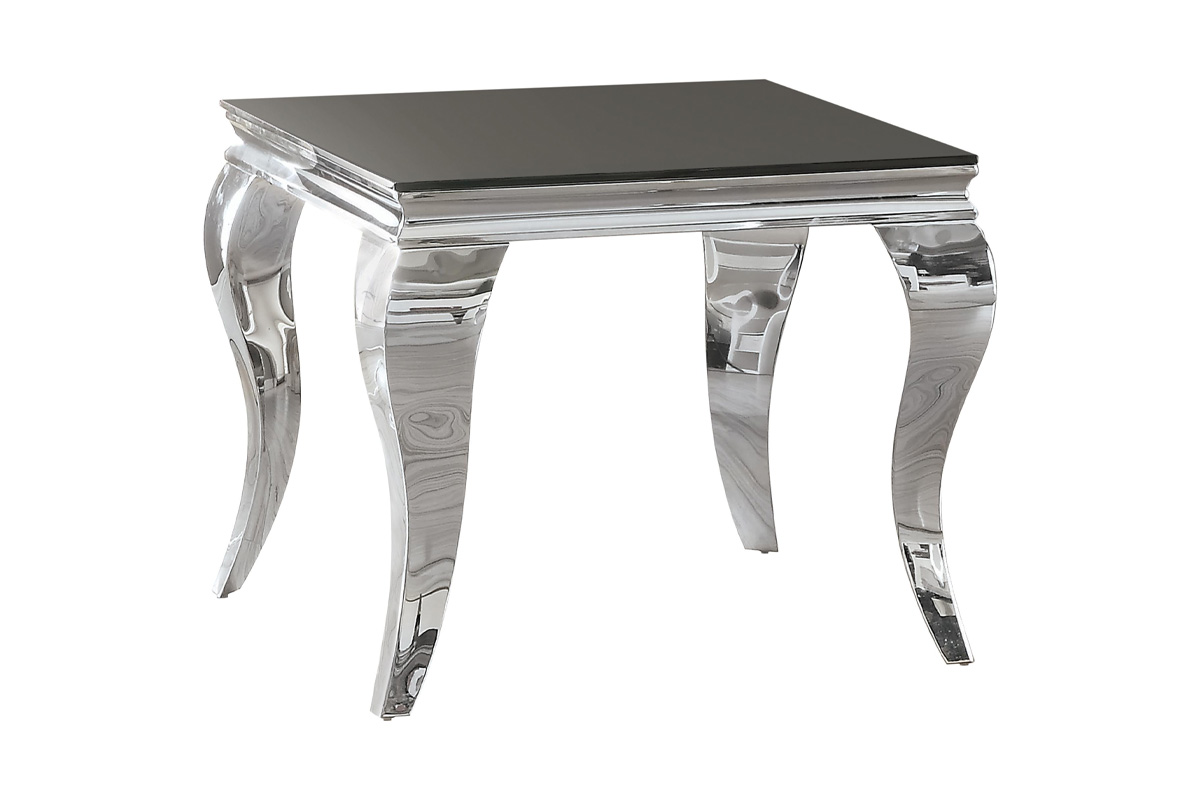 Carone Square End Table Chrome And Black