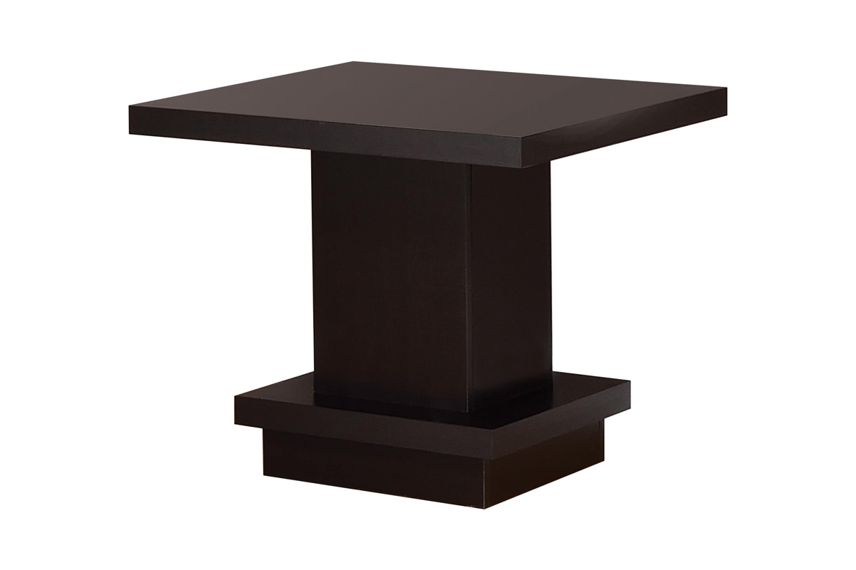 Reston Pedestal Square End Table Cappuccino
