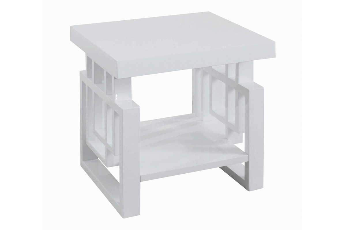 Schmitt Rectangular End Table High Glossy White