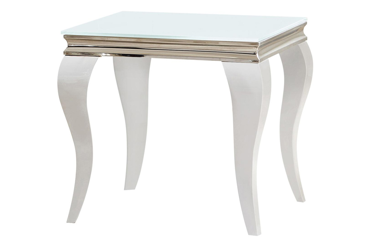 Carone Square End Table White And Chrome
