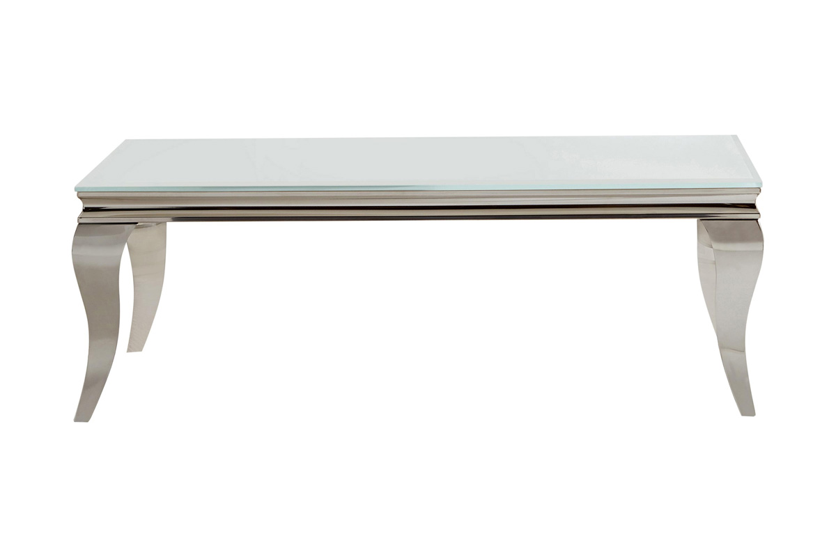 Carone Rectangle Coffee Table White And Chrome