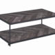 Beckley Chevron Coffee Table Rustic Grey Herringbone
