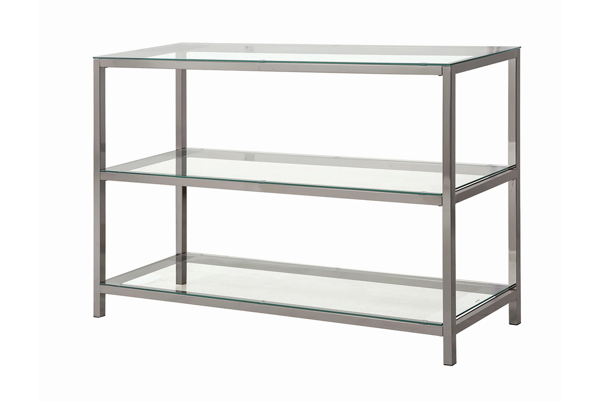 Trini Sofa Table With Glass Shelf Black Nickel