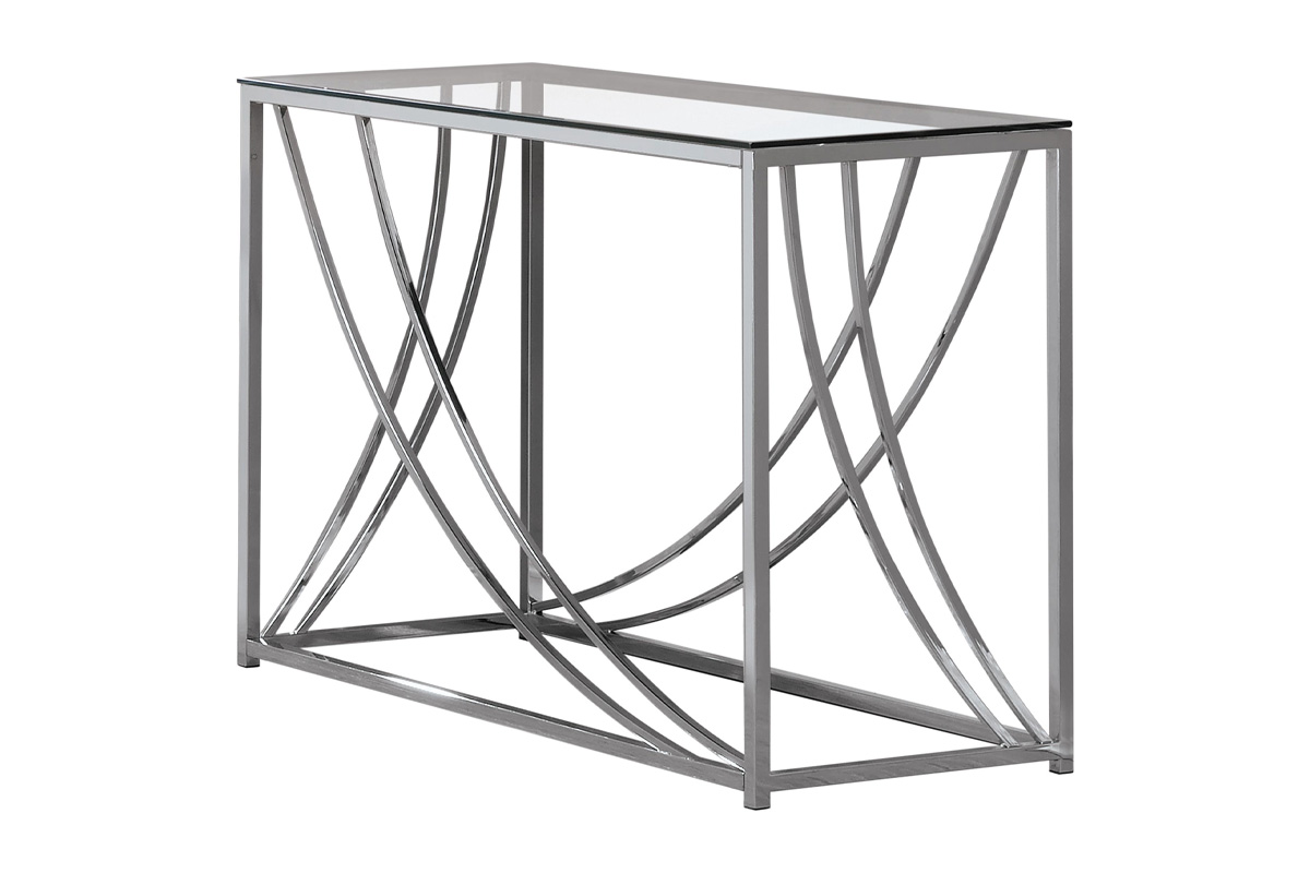 Lille Glass Top Rectangular Sofa Table Accents Chrome