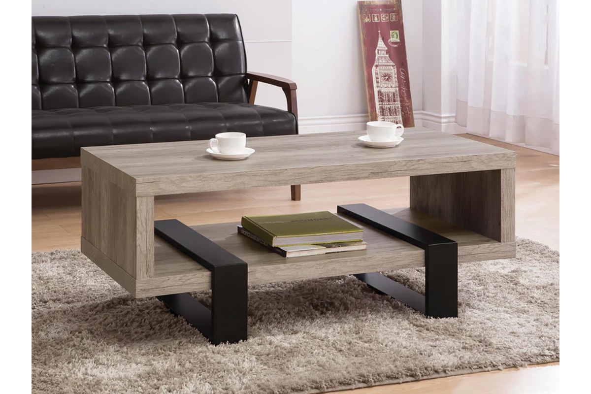 Dinard Coffee Table With Shelf Grey Driftwood