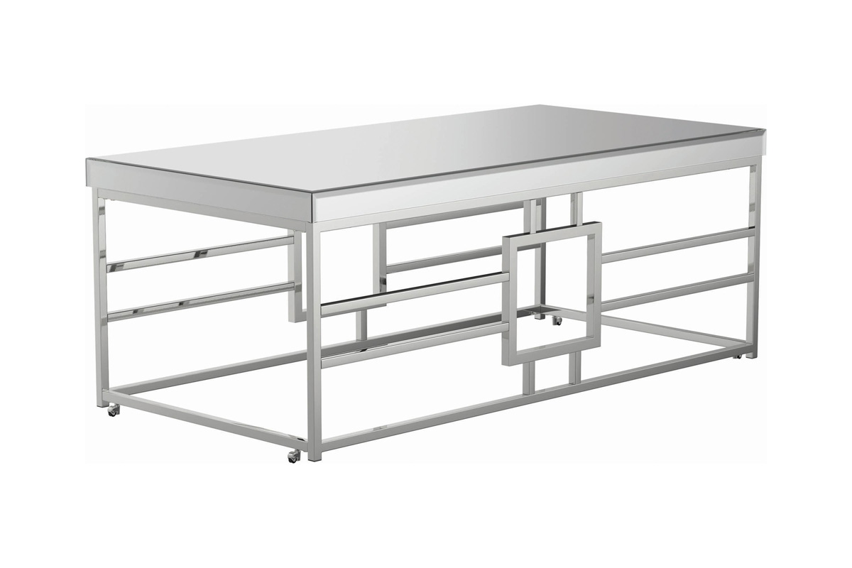 Dafina Geometric Frame Rectangular Coffee Table Chrome
