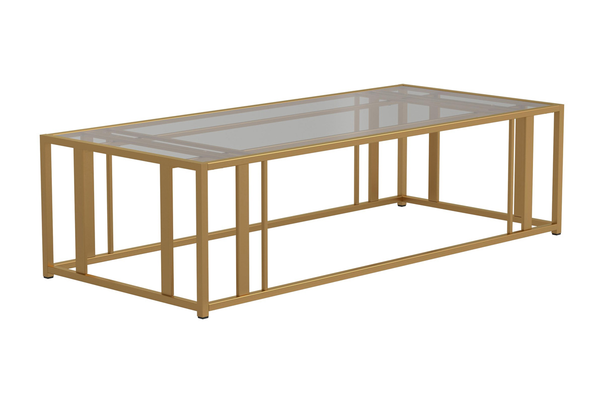Adri Metal Frame Coffee Table Matte Brass