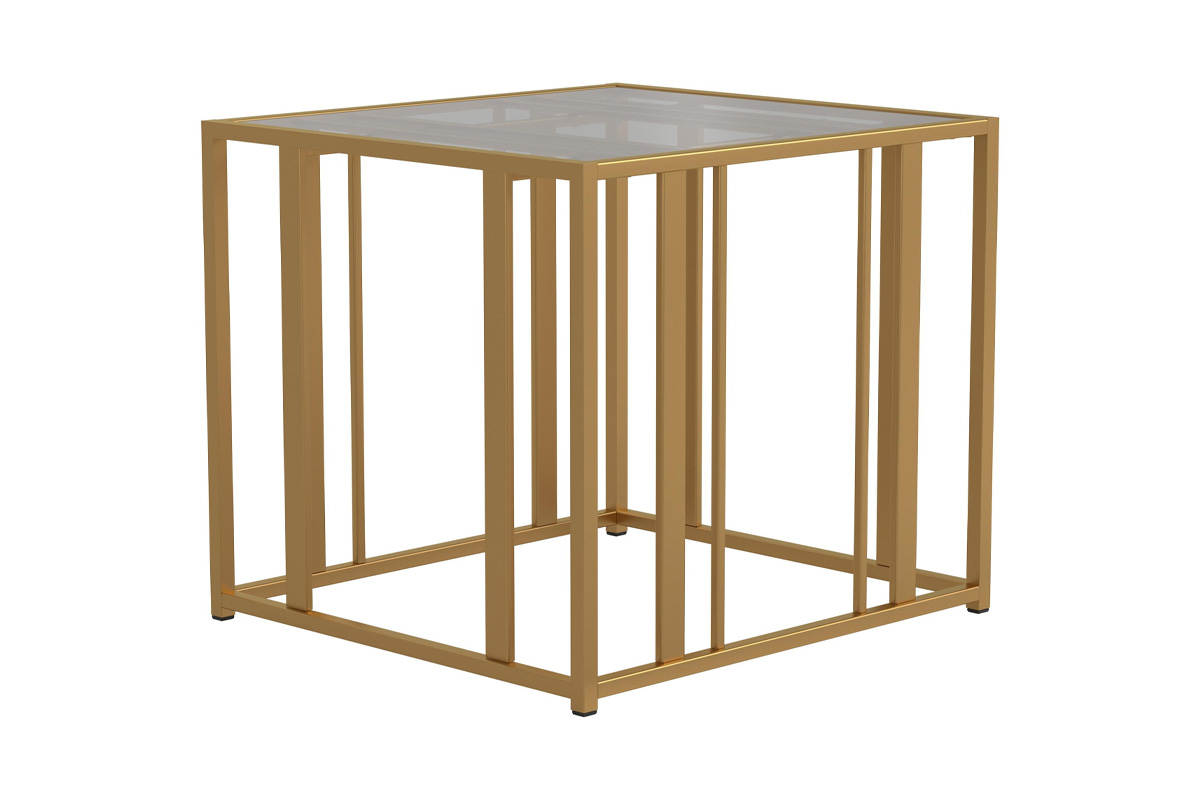 Adri Metal Frame End Table Matte Brass