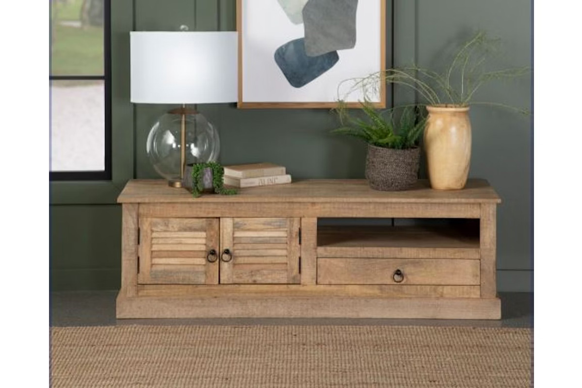 Zabel 2-Door TV Console Rustic Natural
