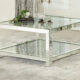 Valentina Rectangular Coffee Table With Glass Top Mirror