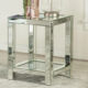 Valentina Square End Table With Glass Top Mirror