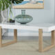 Pala Rectangular Coffee Table With Sled Base White High Gloss And Natural