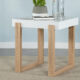 Pala Rectangular End Table With Sled Base White High Gloss And Natural