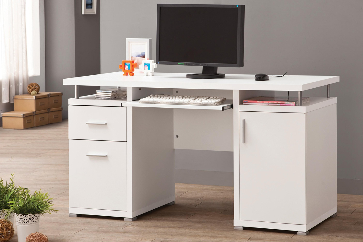 Tracy 2-Drawer Computer Desk White