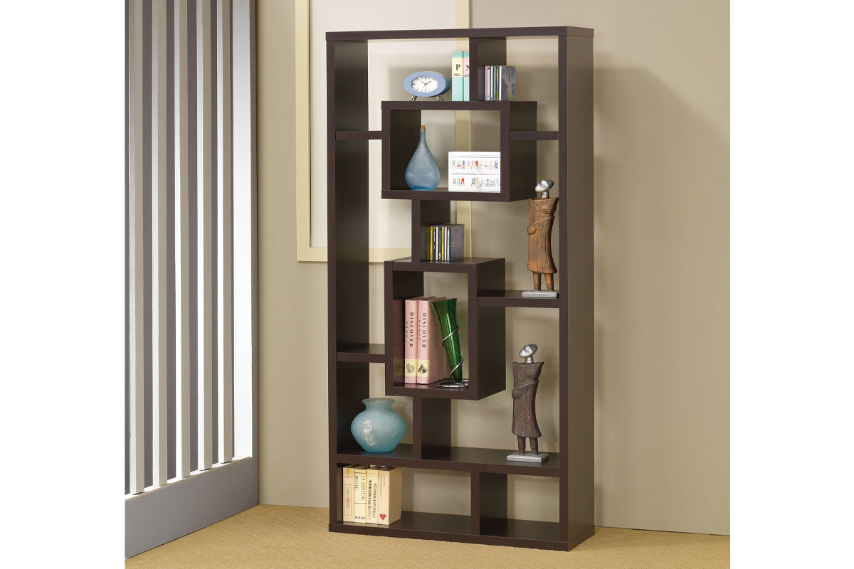 Howie 10-Shelf Bookcase Cappuccino