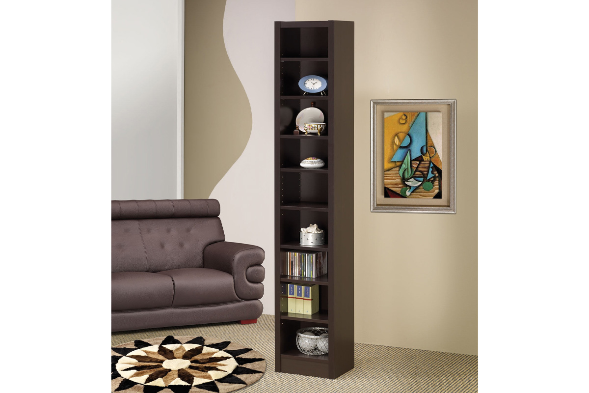 Eliam Rectangular Bookcase With 2 Fixed Shelves Cappuccino