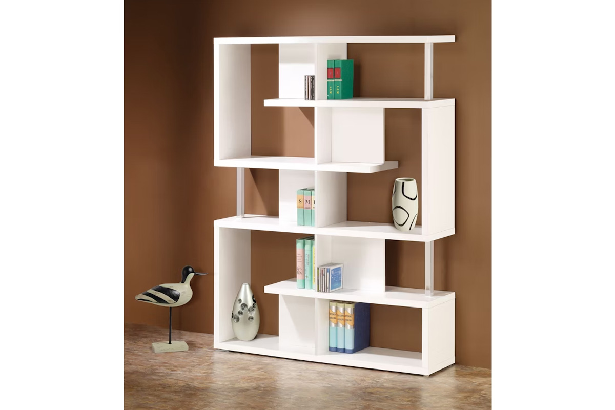 Hoover 5-Tier Bookcase White And Chrome