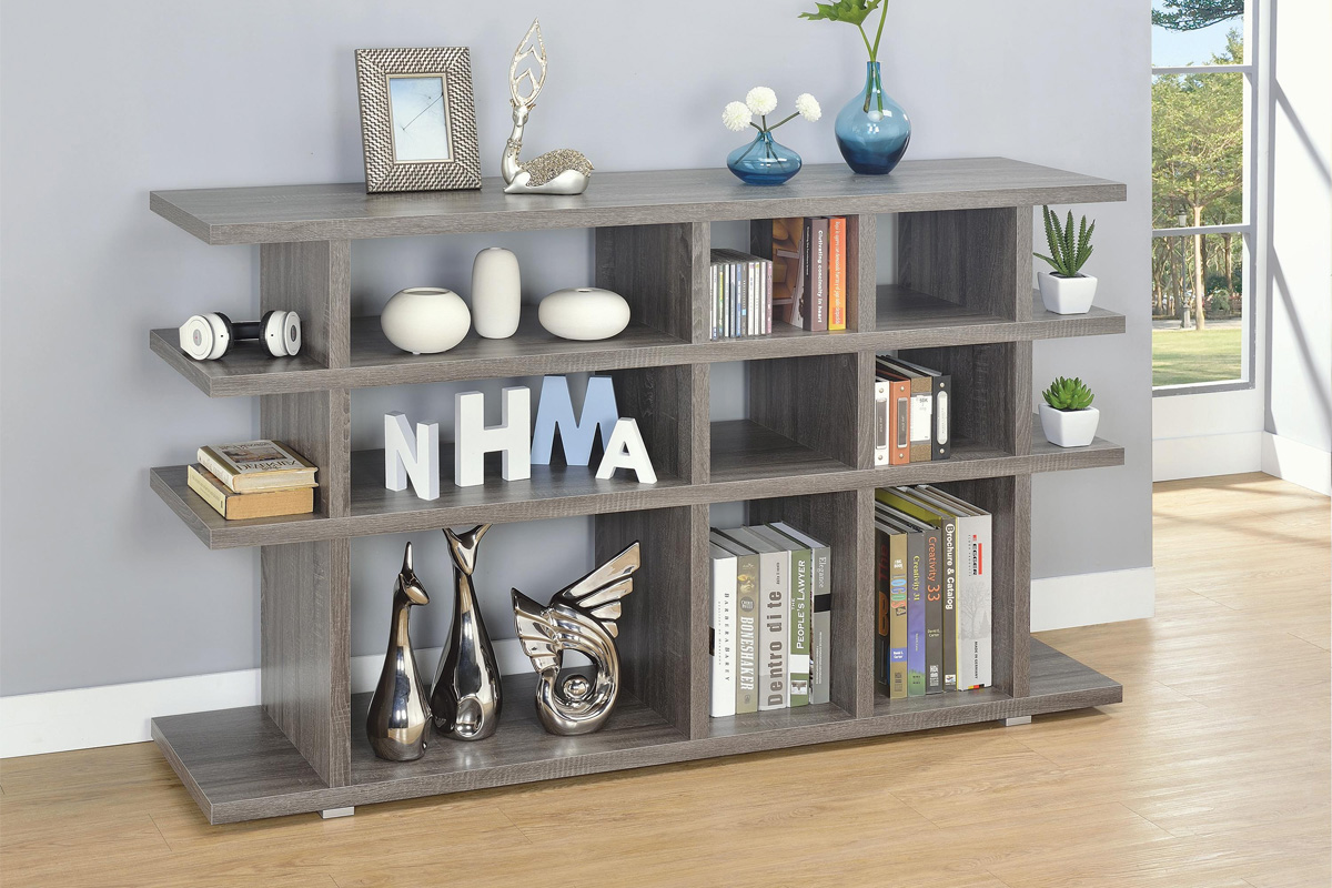 Santos 3-Tier Bookcase Weathered Grey