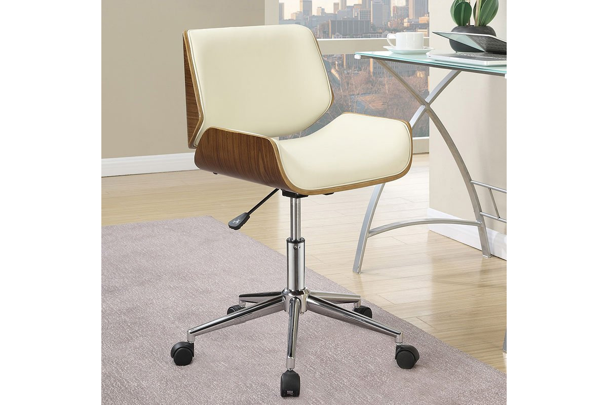 Addington Adjustable Height Office Chair Ecru And Chrome
