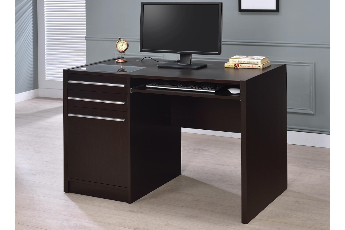 Halston Rectangular Connect-It Office Desk Cappuccino