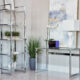 Hartford Glass Top Writing Desk Chrome