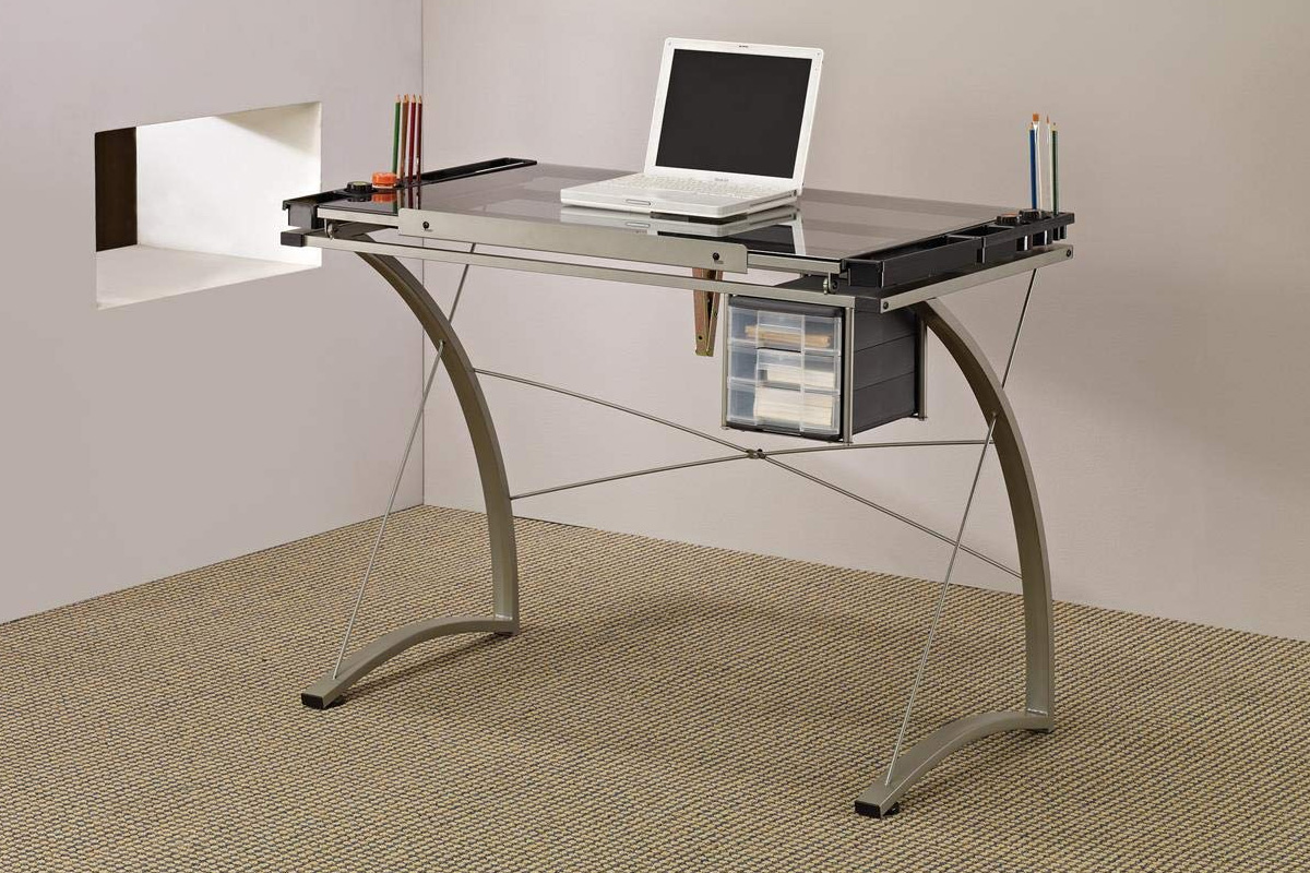 Melo 3-Drawer Drafting Desk Champagne
