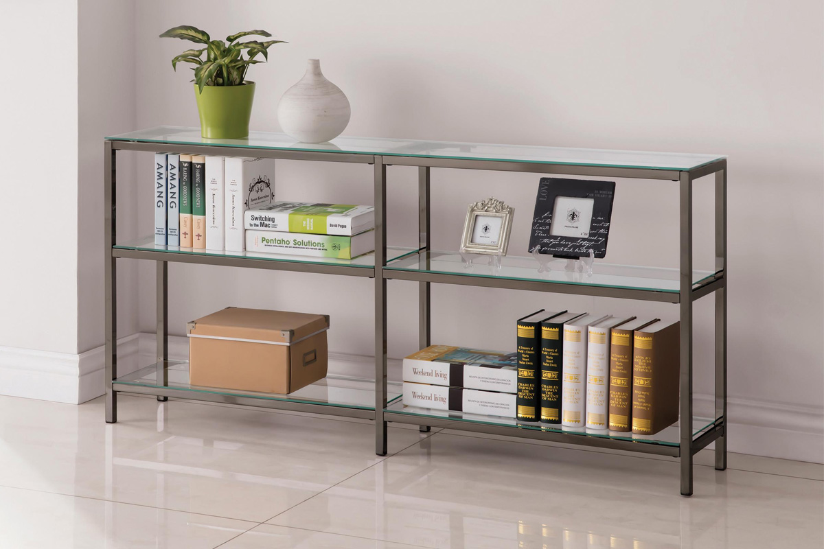 Kate 2-Tier Bookcase Black Nickel