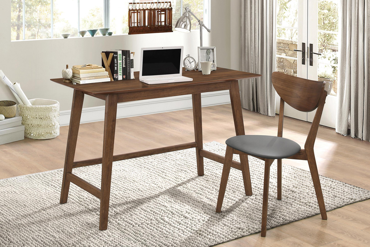 2 Pcs Set Karri Home Office Desk & Chair Walnut