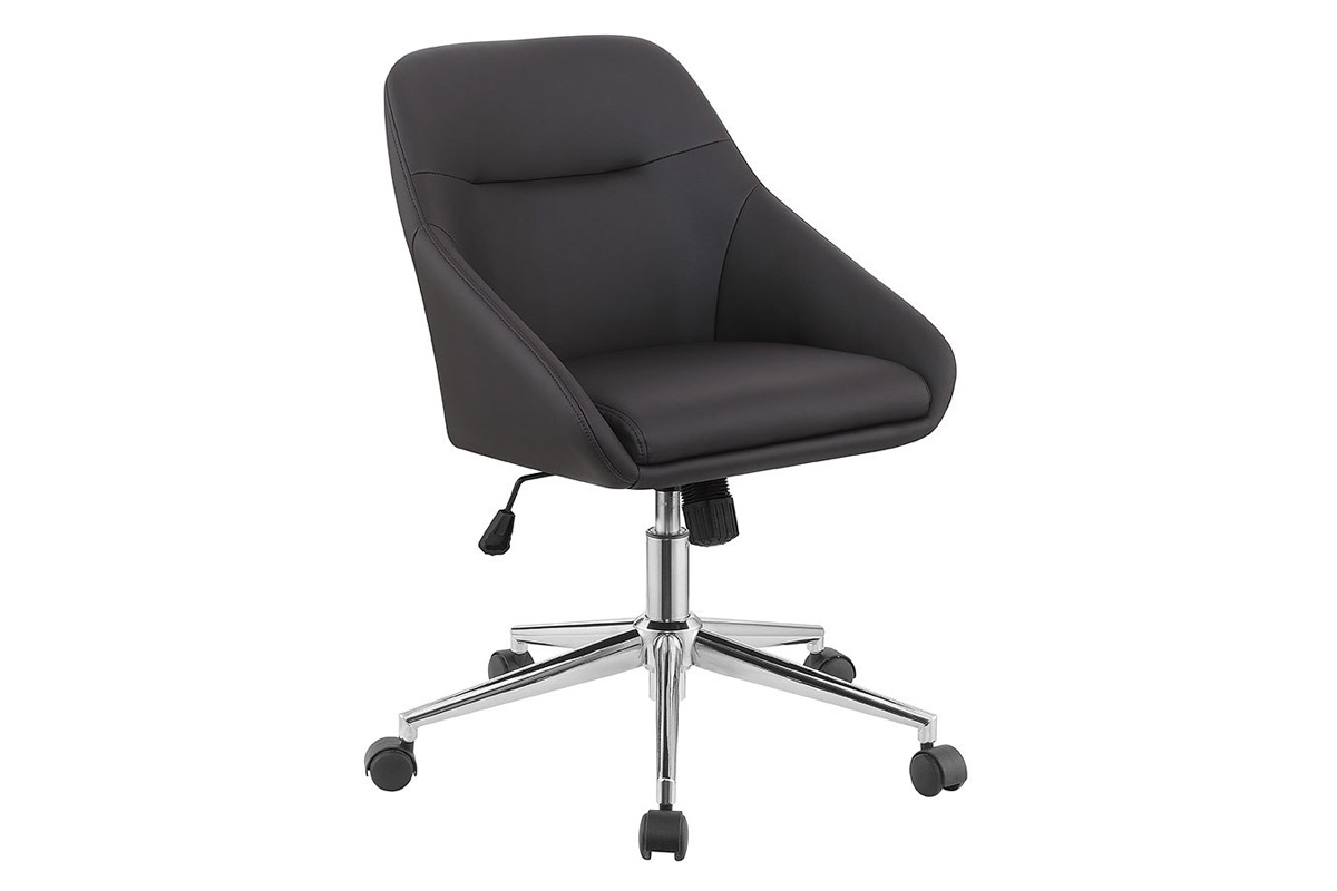 Jackman Upholstered Office Chair With Casters Chrome & Brown Leatherette