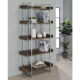 Angelica 5-Shelf Bookcase Walnut And Chrome
