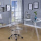 Amaturo Writing Desk With Glass Top Clear Acrylic