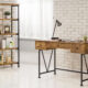 Analiese 3-Drawer Writing Desk Antique Nutmeg And Black