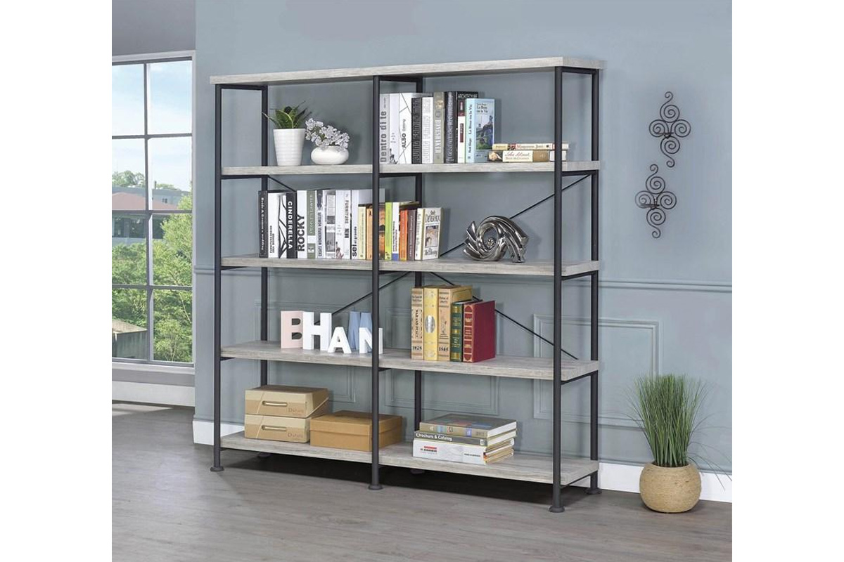 Analiese 4-Shelf Open Bookcase Grey Driftwood