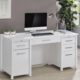 Dylan 4-Drawer Lift Top Contemporary Office Desk High Gloss White