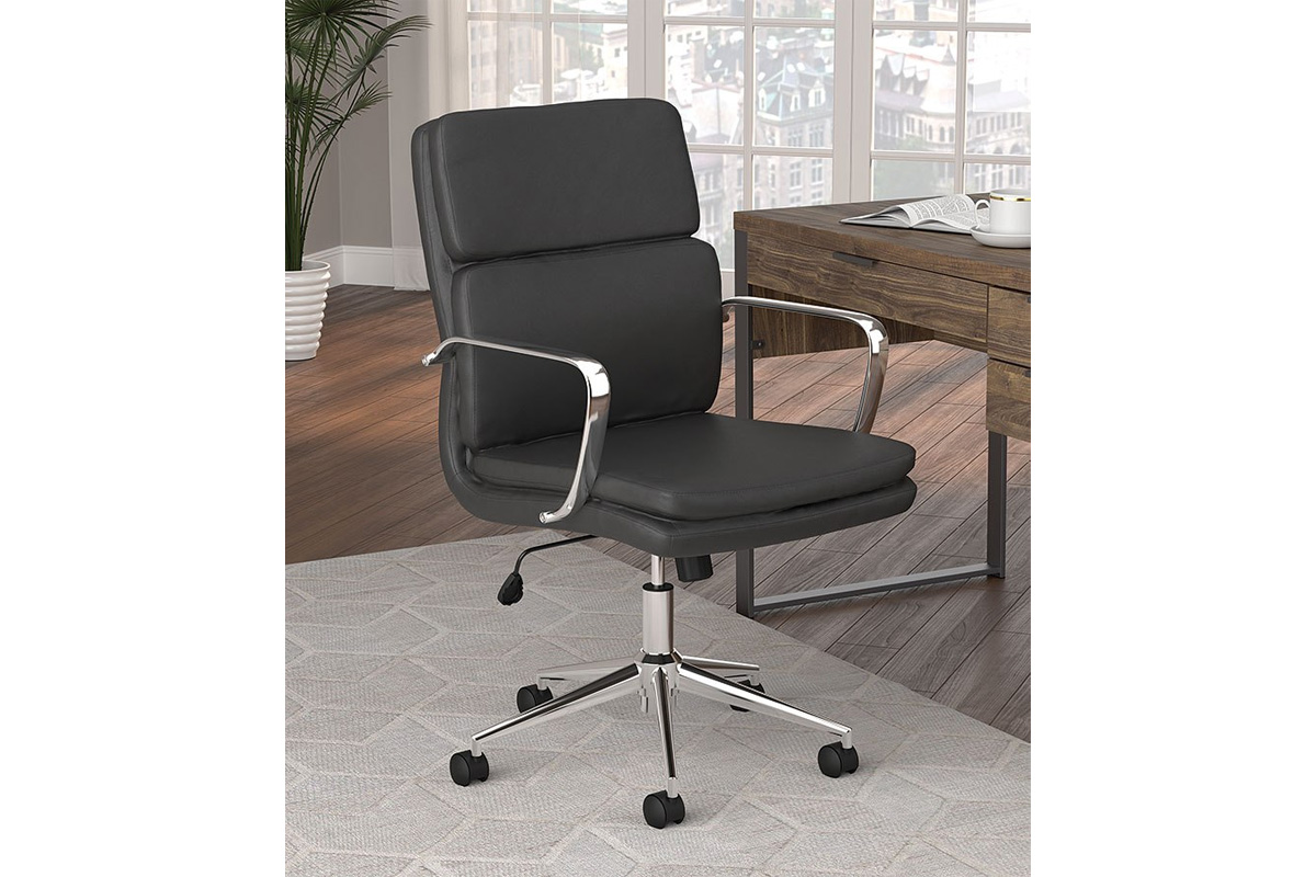 Ximena Standard Back Upholstered Office Chair Black